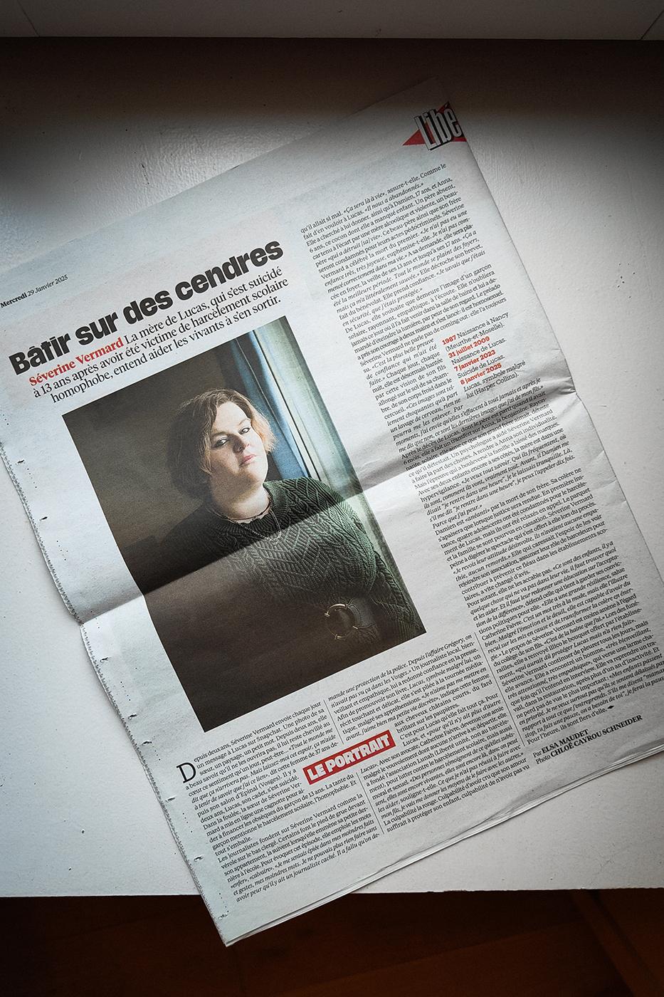 Portrait délicat pour le journal Libération